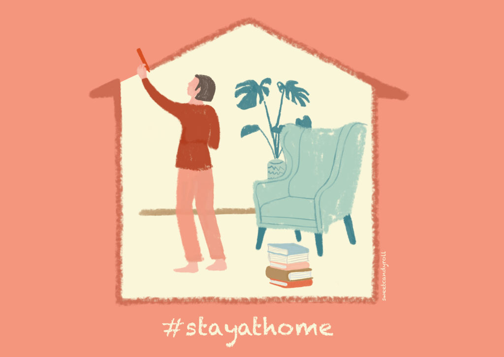 #stayathome illustration by Sweetcandyroll