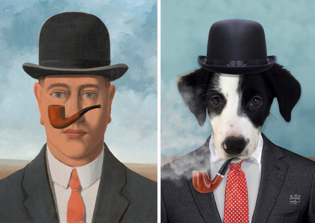 René Magritte, La bonne foi - Pinta Dog by Sweetcandyroll