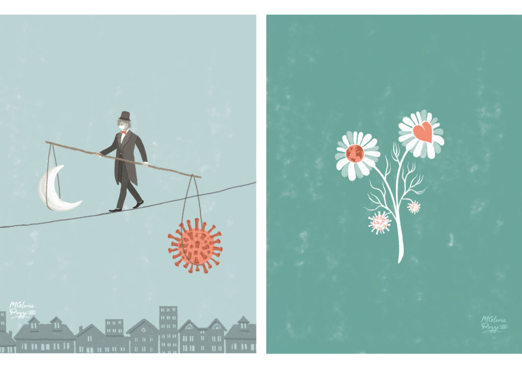 4 illustrations in a metaphorical key