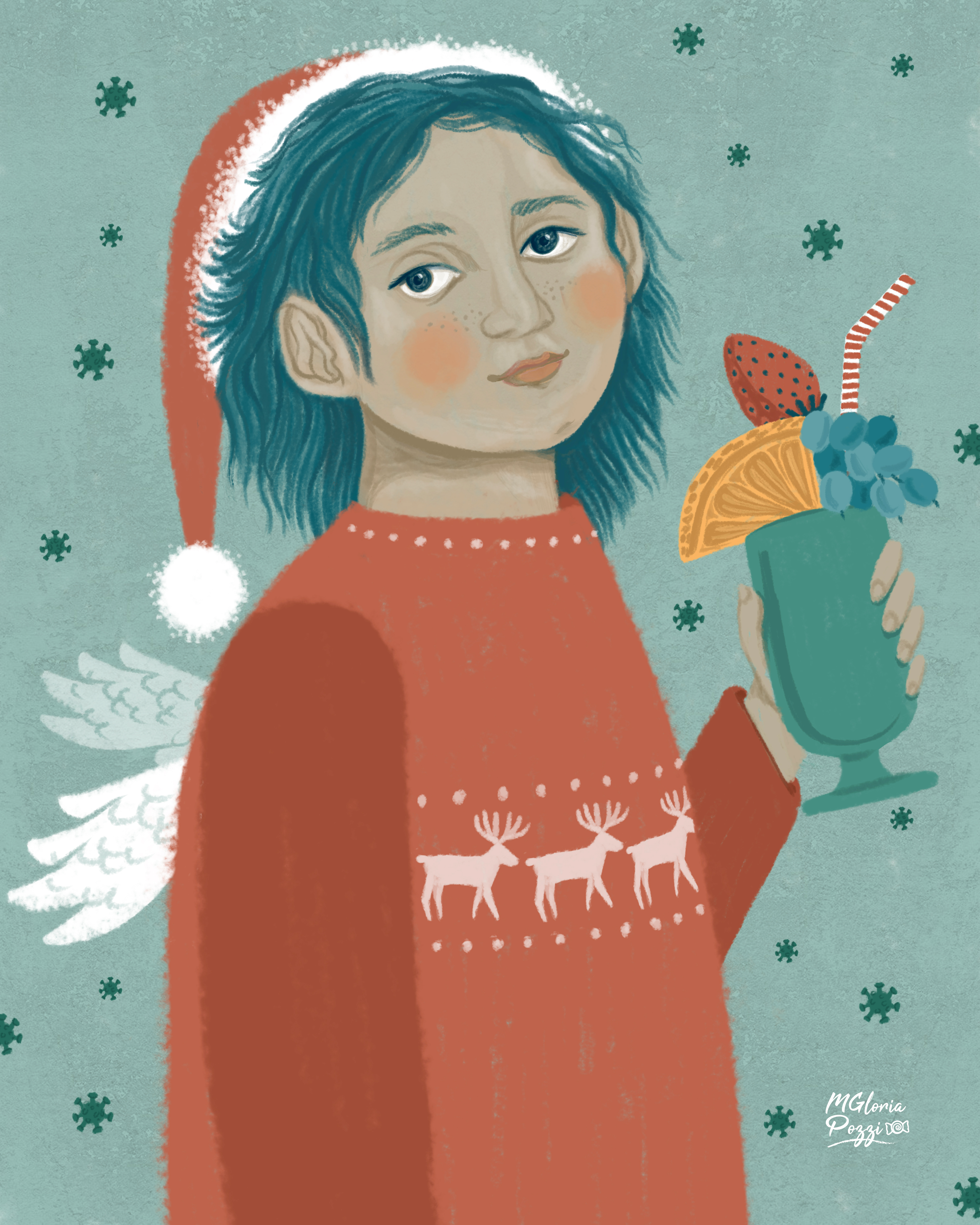 Christmas Illustration - by Sweetcandyroll - MGloria Pozzi